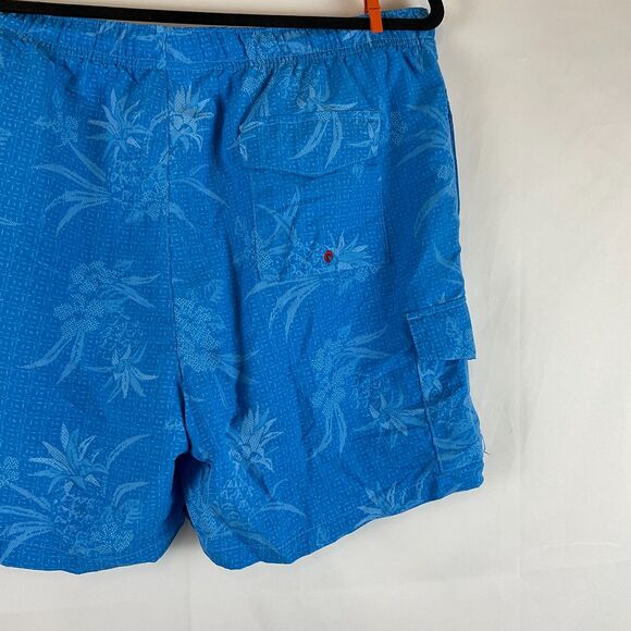 Tommy Bahama Swim Trunks Men's XL Blue Floral Pattern Drawstring Waist Pockets - Picture 7 of 10